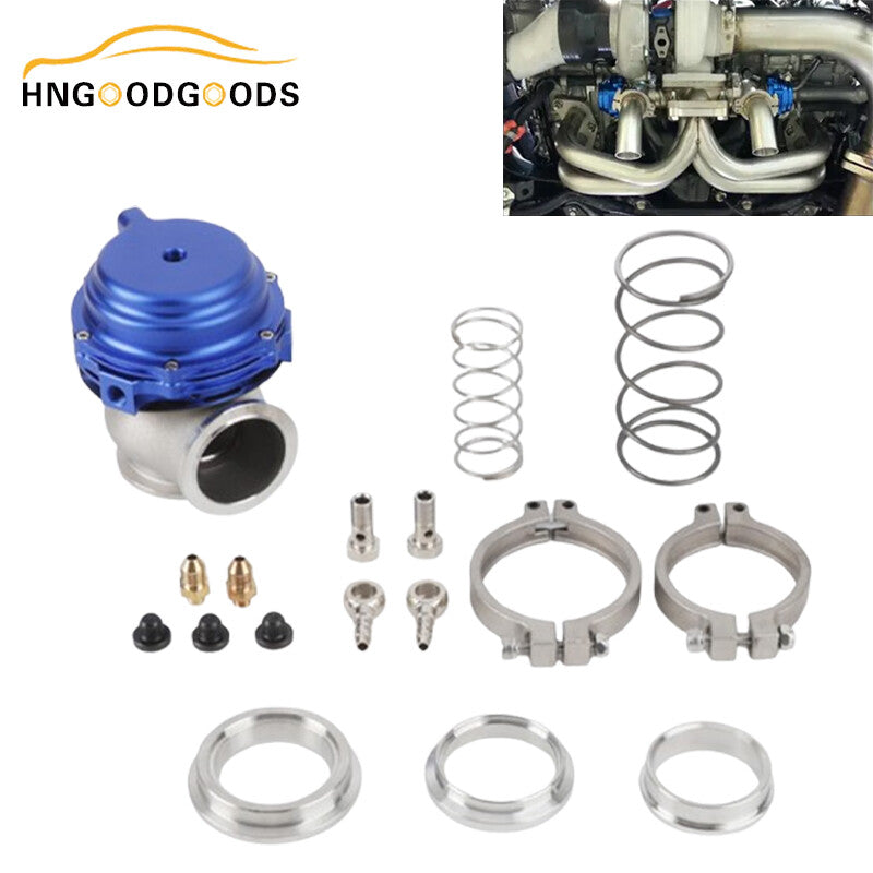 44mm Universal External Wastegate MVR V-Band Flange Turbine Water-Cooled Blue