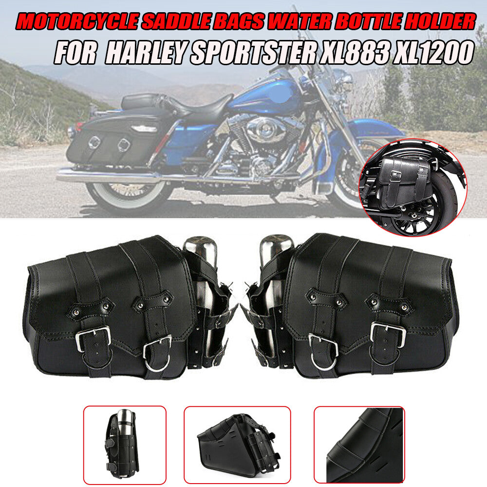 Tool bag, saddlebag, polyurethane synthetic leather, motorcycle side bottle holder, suitable for Harley Sportster