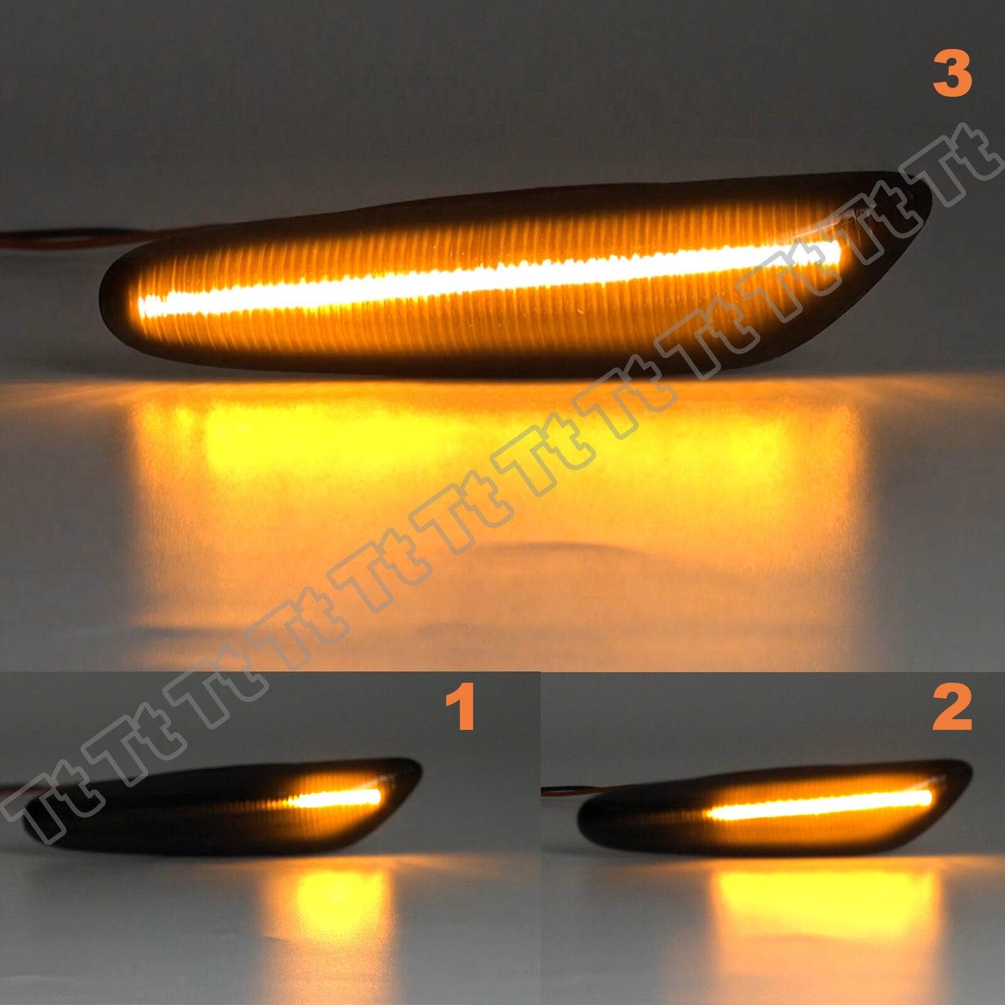 Sequential smoked LED side marker lights suitable for BMW E60 E61 E82 E88 E90 E91 E92 E93
