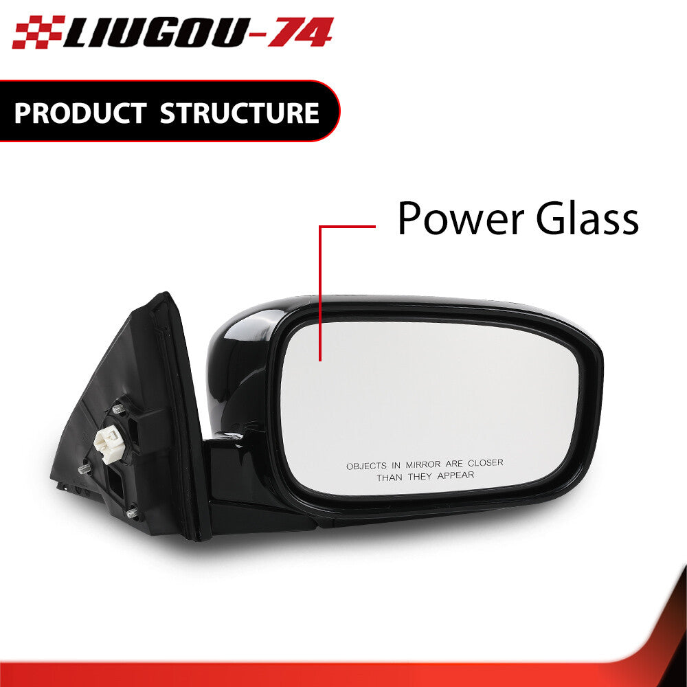 Power Mirror front passenger side fits for Honda Accord sedan 03-07 Gloss Black