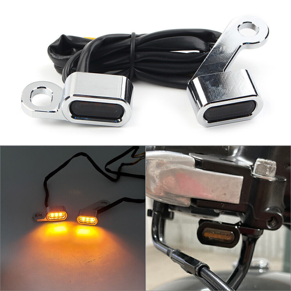 for Mini LED Turn Signal Lamp Handlebar Blinker Indicator for Harley Sportster 2pcs