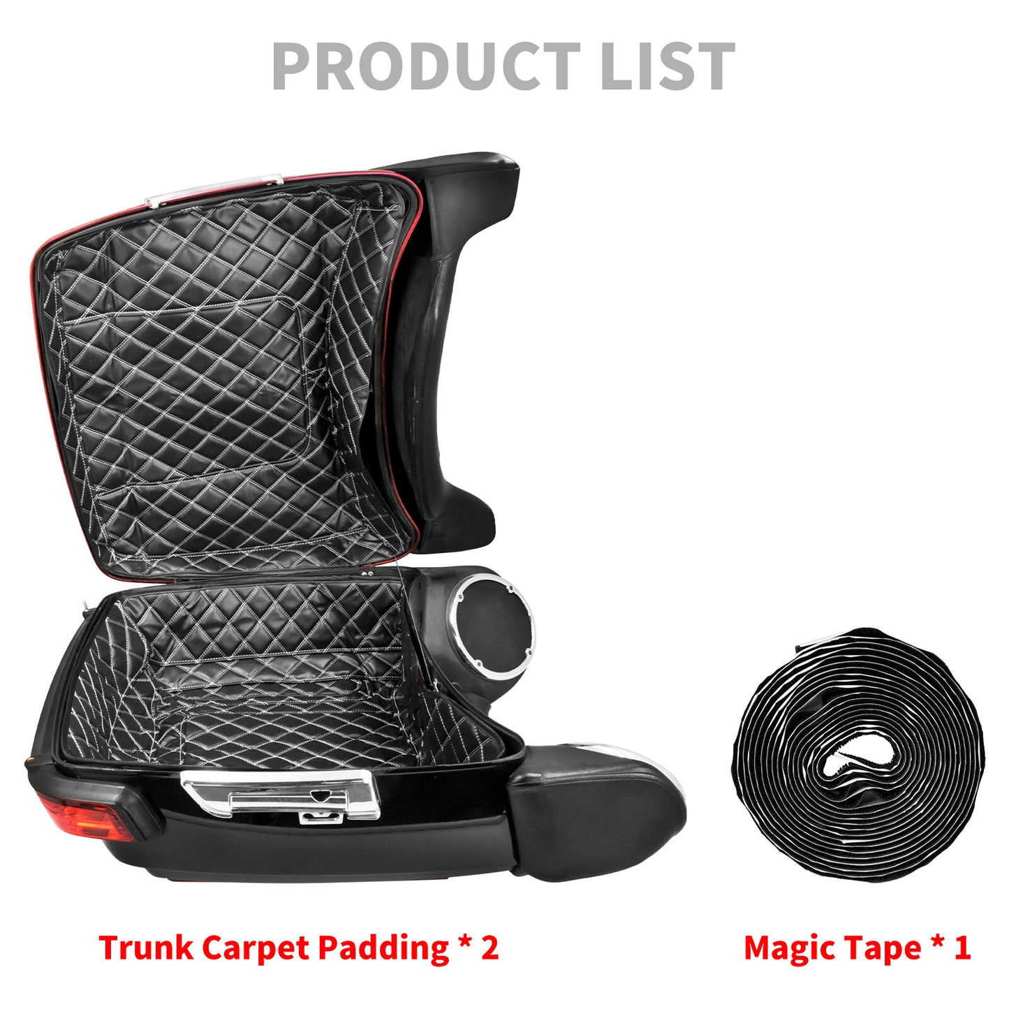 King Tour Pack Trunk Carpet w/ White Thread Liner Fit For Hayley Touring 2014-23