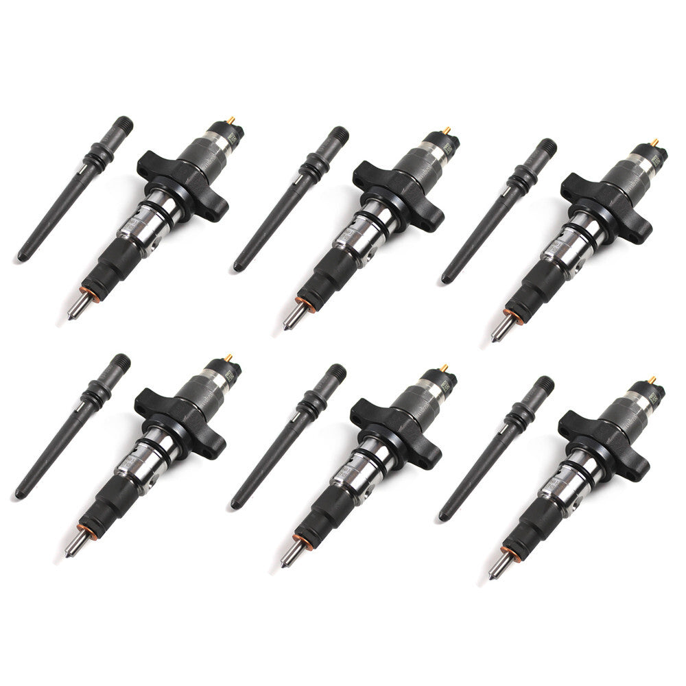 6x 0445120255 Diesel Injector w/ Connector Tube For 03-05 5.9L for Dodge for Ram