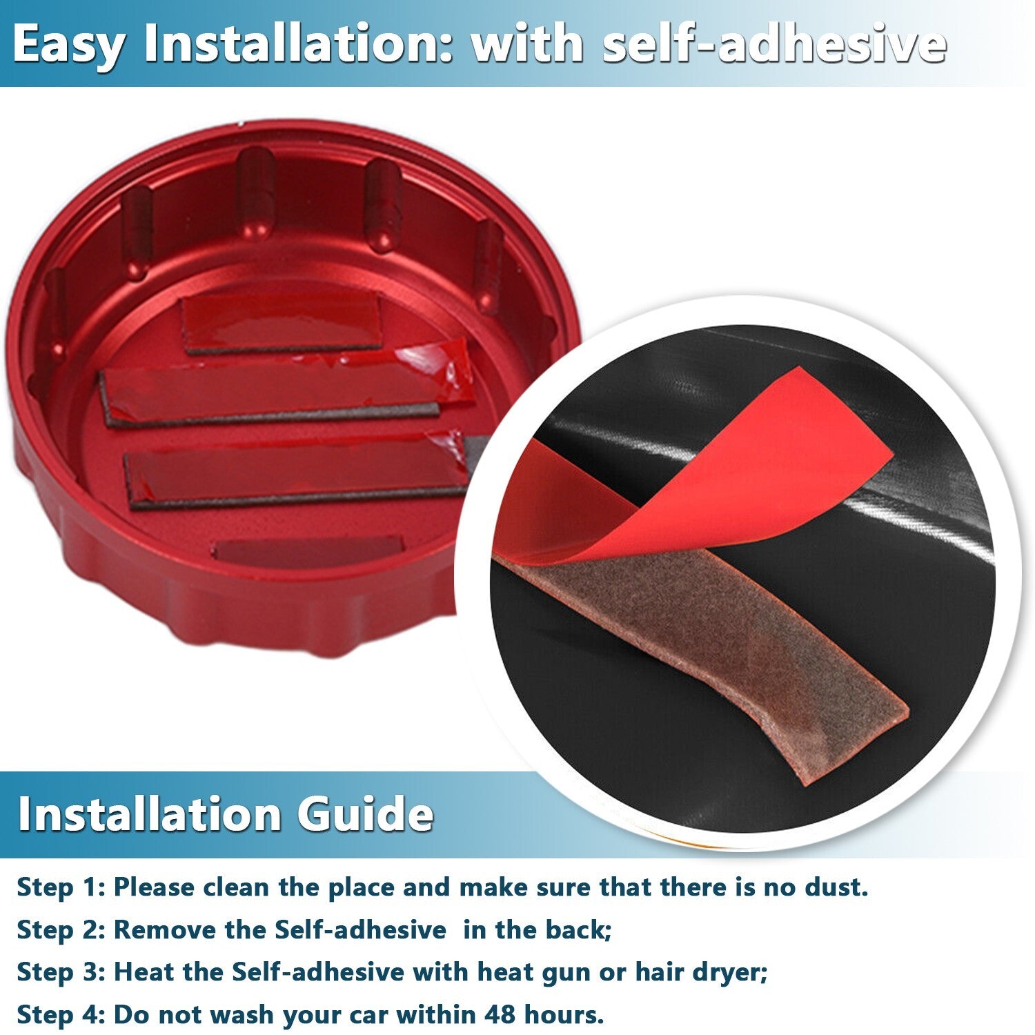 Red Aluminum Alloy Oil Trim Cap Cover for Ford Bronco/Bronco Sport 2021-2023