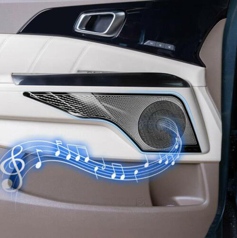 for Kia Carnival 2022-2023 Black Steel Car Inner Door Speaker Horn Frame Cover