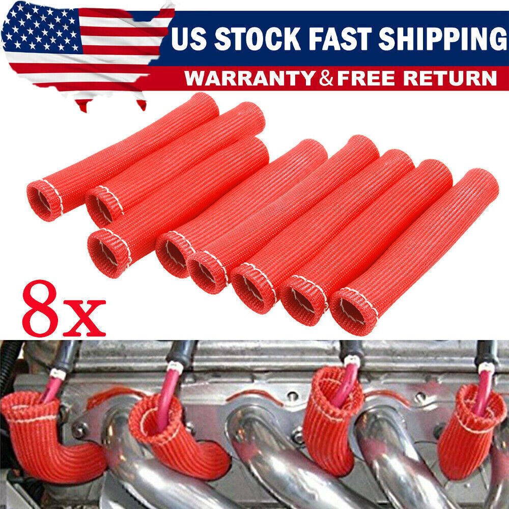 8X 2500¡ã Spark Plug Wire Boots Protector Sleeve Heat Shield Cover For LS1/LS2 US