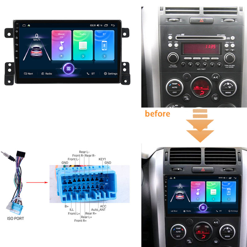 9in Android Car Radio for Grand Vitara 3 05-15 Multimedia Navigation GPS Stereo