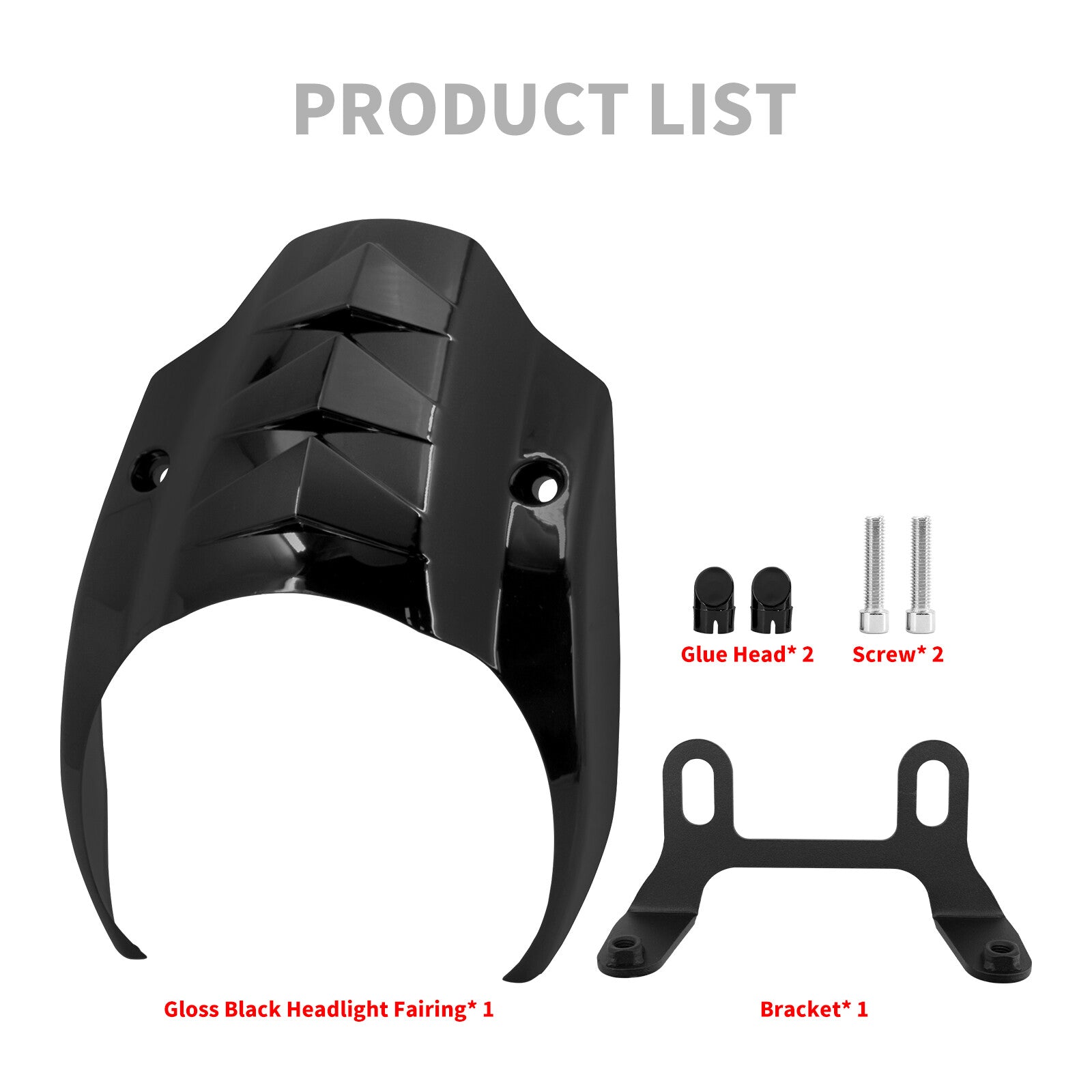 Gloss Black Front Headlight Fairing Mask Cover for Harley Street Bob 2018-2023