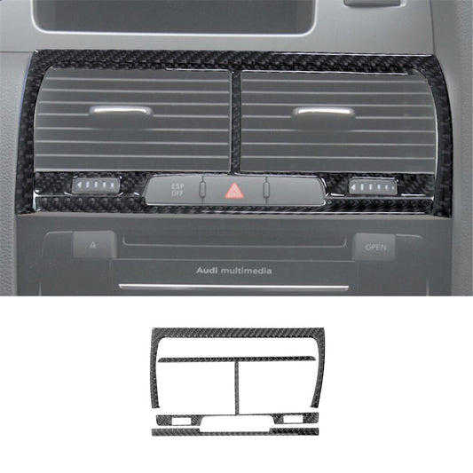 3X Carbon Fiber Central Vent Outlet Trim for Audi Q7 2007-2015