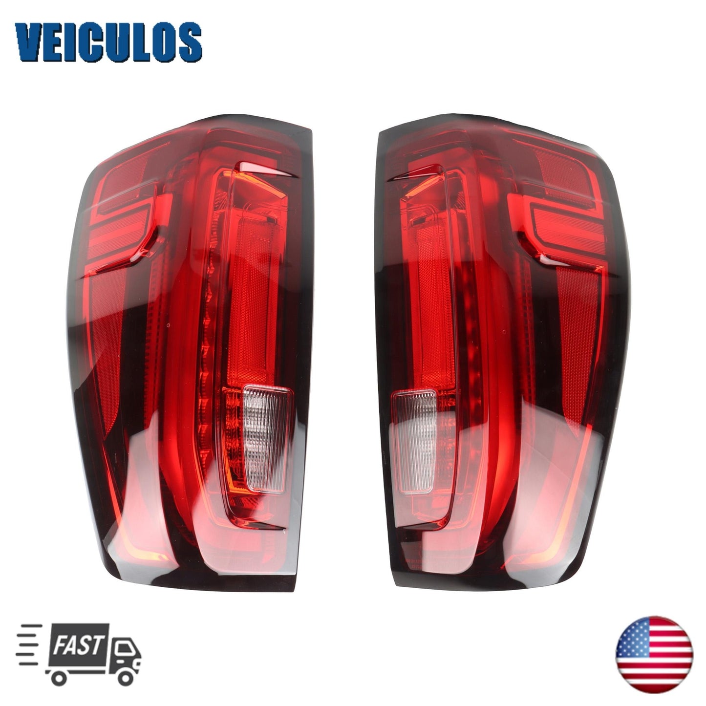 Pair For 2019-2024 for GMC for Sierra 1500/2500 [Full LED] Tail Lights Lamps Assembly