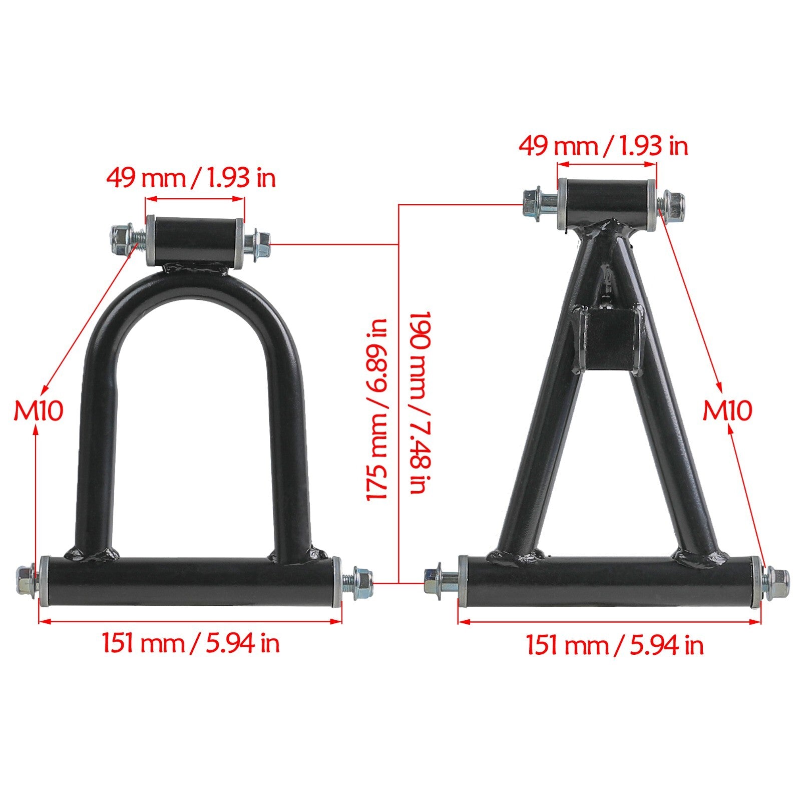 All-terrain vehicle, four-wheeled bicycle, go-kart, suspension, shock absorber, swing arm, upper and lower A-arm, steering kit