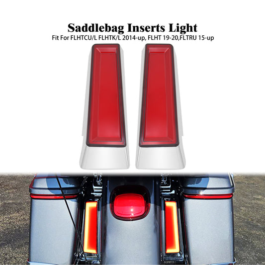 Chrome Saddlebag Fender Fascia LED Side Insert Turn Signal Light Fit For Touring