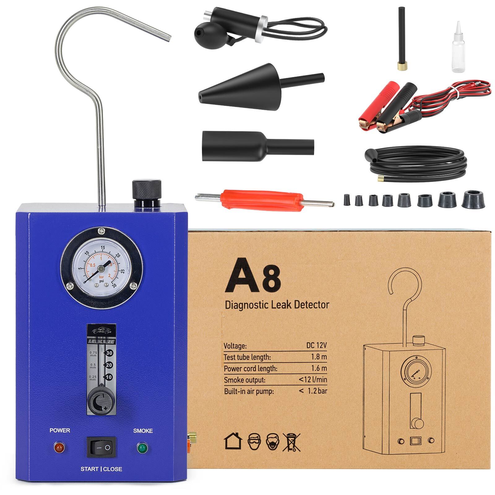 for A8 Automative Leak Tester with Flow Meter Pressure Gauge Test Leak Pipe System