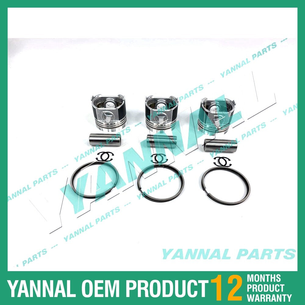 3-piece piston with piston rings + 0.5 mm for Kubota 3TNA72 engine (oversized)
