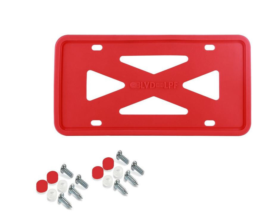 Red silicone license plate frame cover for Alfa Romeo