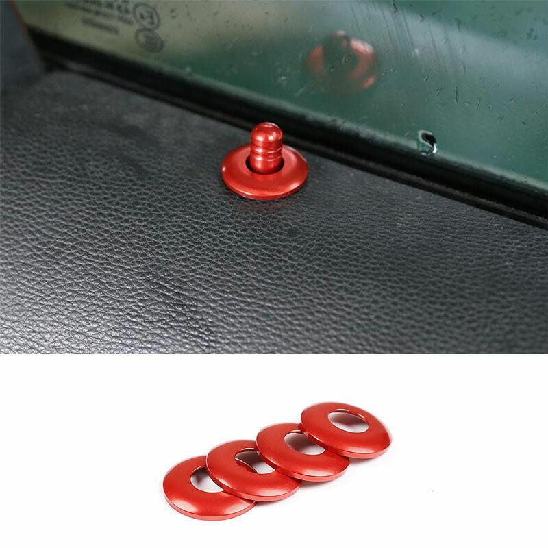 Red Aluminum Inner Door Bolt Lock Down Ring Trim for BMW 3-Series E90 2005-2012