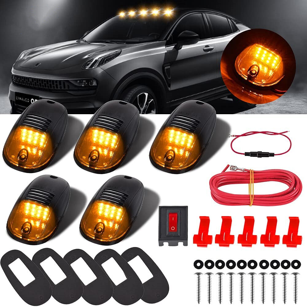 5X Smoke Lens Amber LED Cab Marker Roof Top Light Lamp for Chevy for GMC C2500 C3500