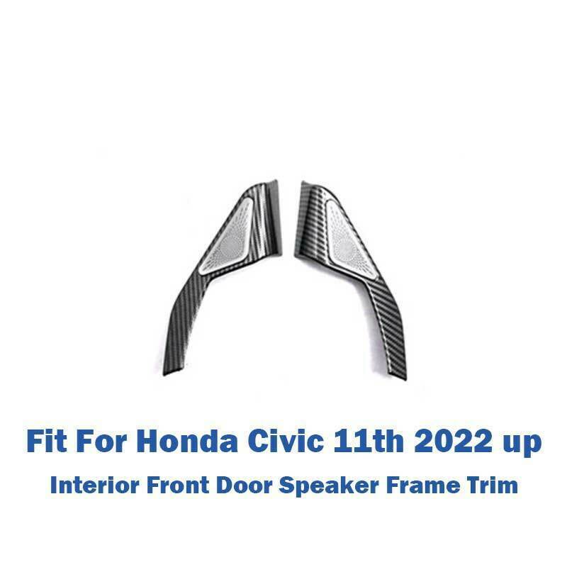 for Honda for Civic 11th 2022 Up Interior Front Door Speaker Cover Carbon Fiber Trim