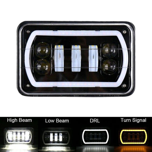 4X6 LED Headlamp Headlight Hi-Lo Beam DRL Turn Single Light For Electra for Mustang