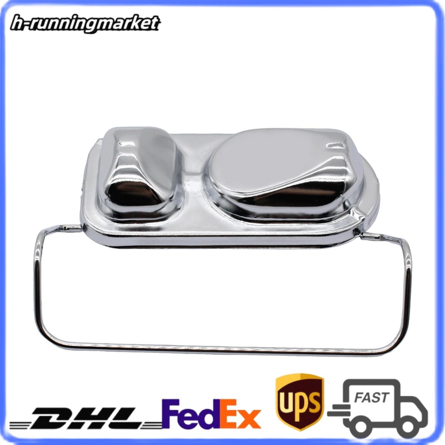 1PC CHROME STYLE MASTER CYLINDER With Single Bail Cover Cap for FORD 197 3-1983
