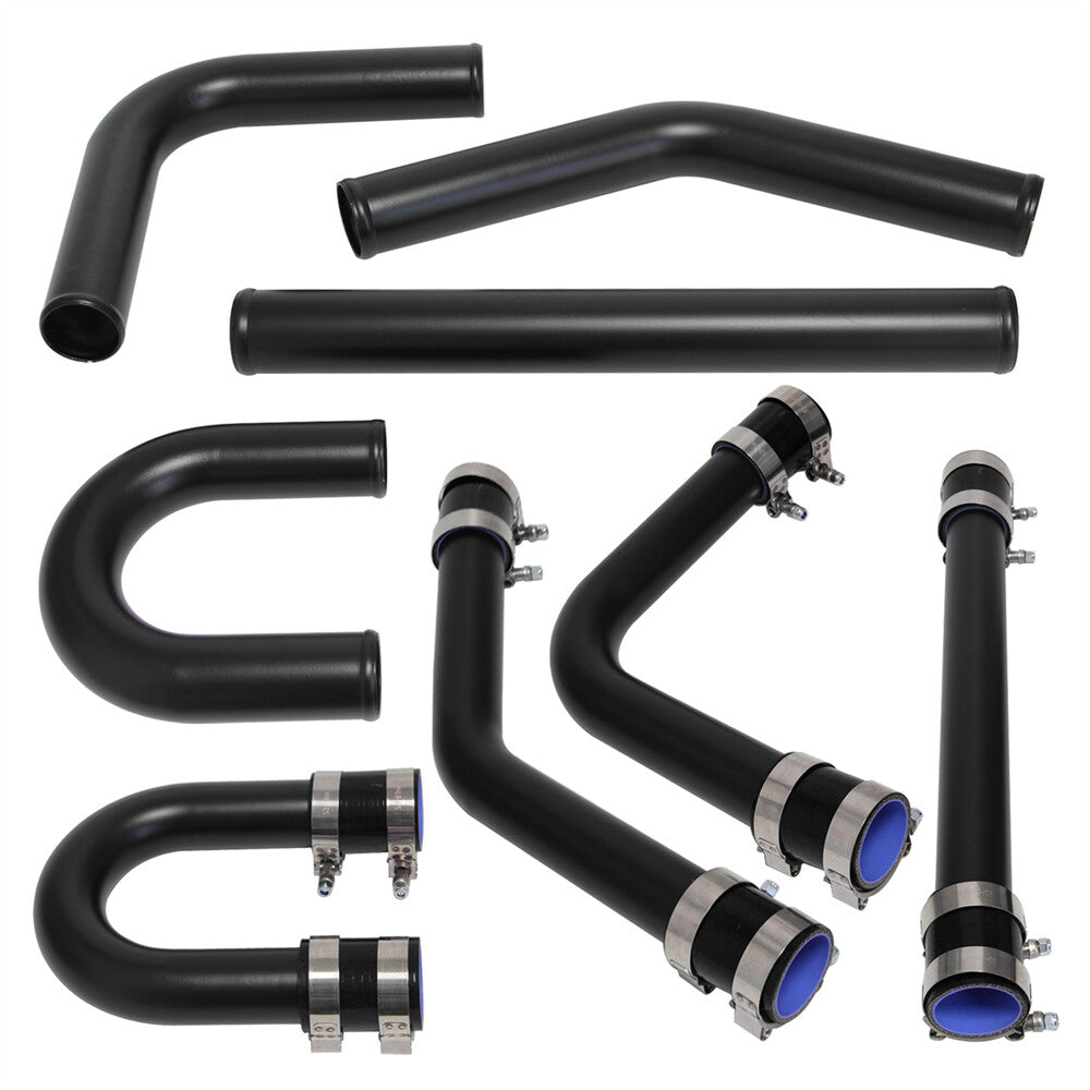 Universal 2 51mm Turbo Intercooler Aluminium Piping DIY Intercooler Pipe Kit BK