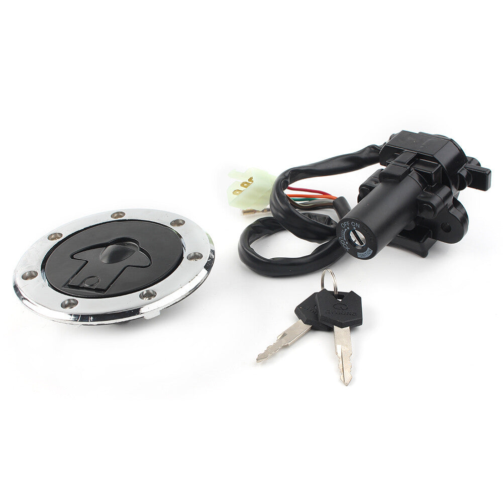 for Kawasaki ZX7R ZX9R ZXR750 ZX900 Ignition Switch Gas Cap Cover Lock w/Key Set