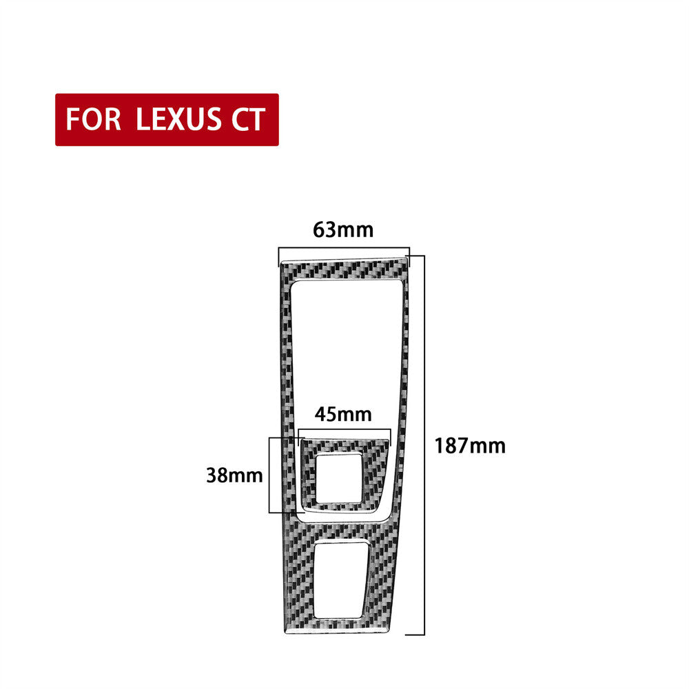 for Lexus CT200h 2011-17 RHD Central Control Gear Shift Panel Trim Carbon Fiber