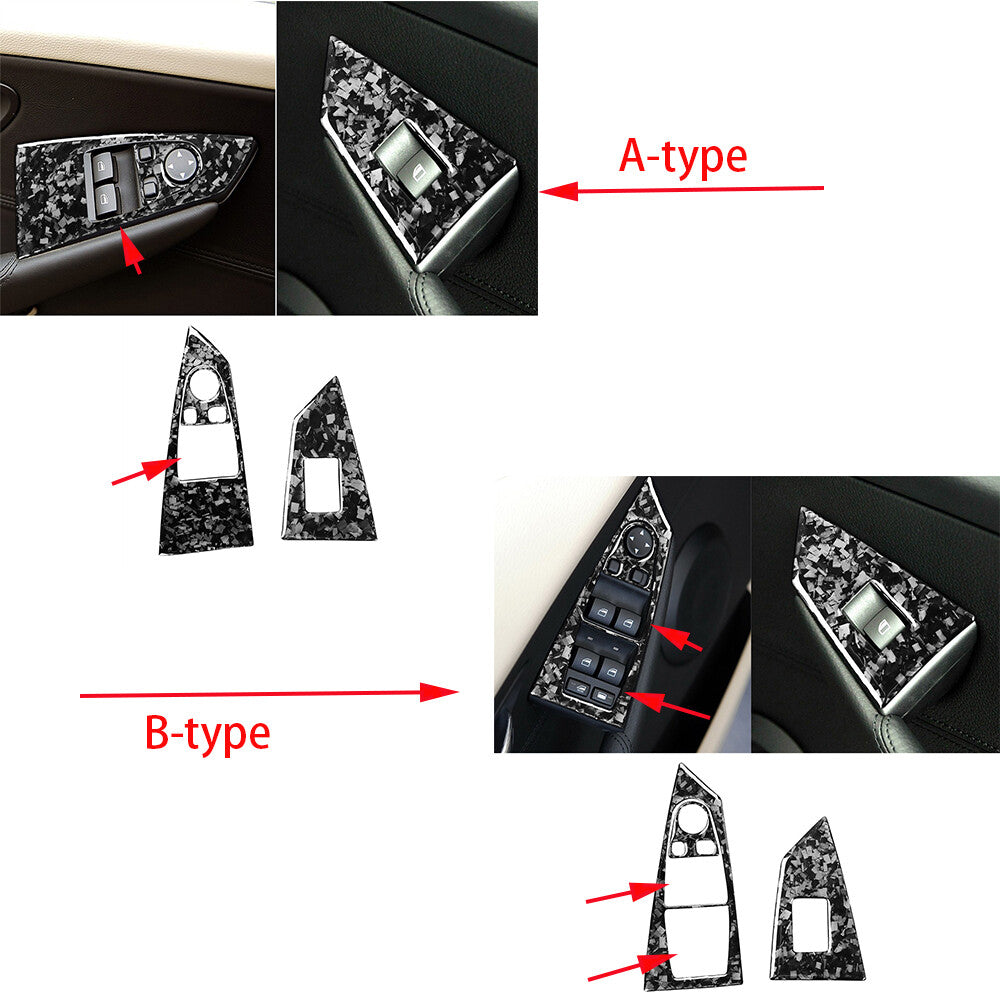 3¡ÁForged Carbon Fiber Window Lift Switch Trim for BMW 6 series E63 E64 2004-2010