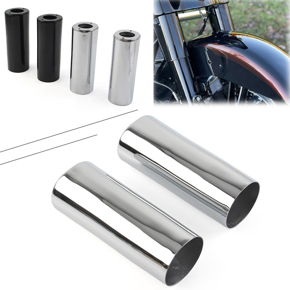 Smooth Extended Fork Slider Covers for Harley Street Glide Road King Softail