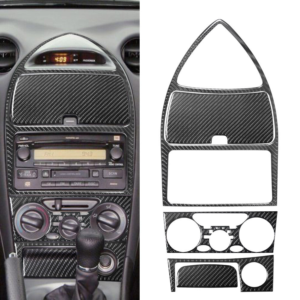 5x Carbon Fiber Interior Central Console Cover Trim for Toyota Celica 2000-2005