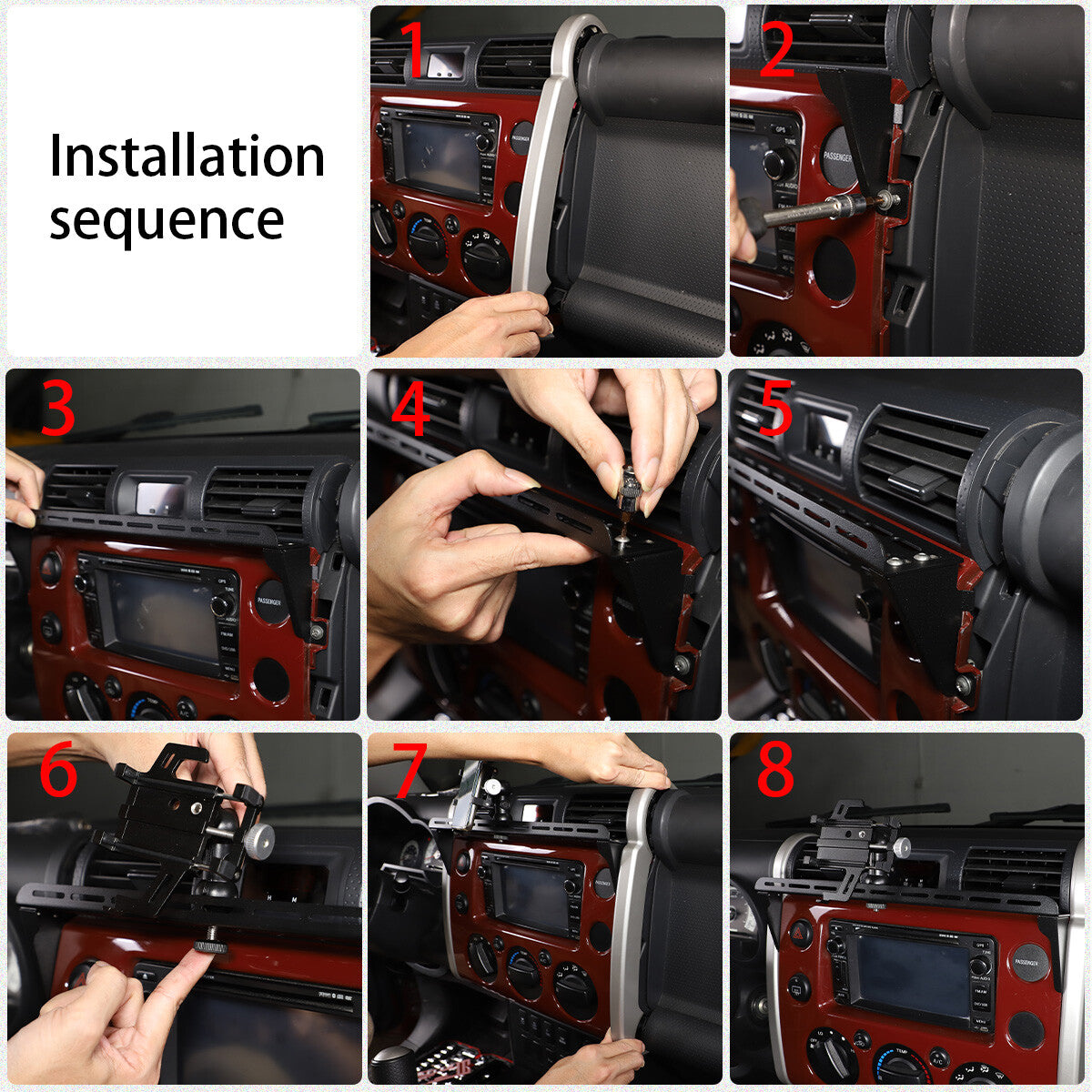 4-Piece Matte Black Side Door Handle Cover Trim for Toyota @ FJ Cruiser 2007-2021
