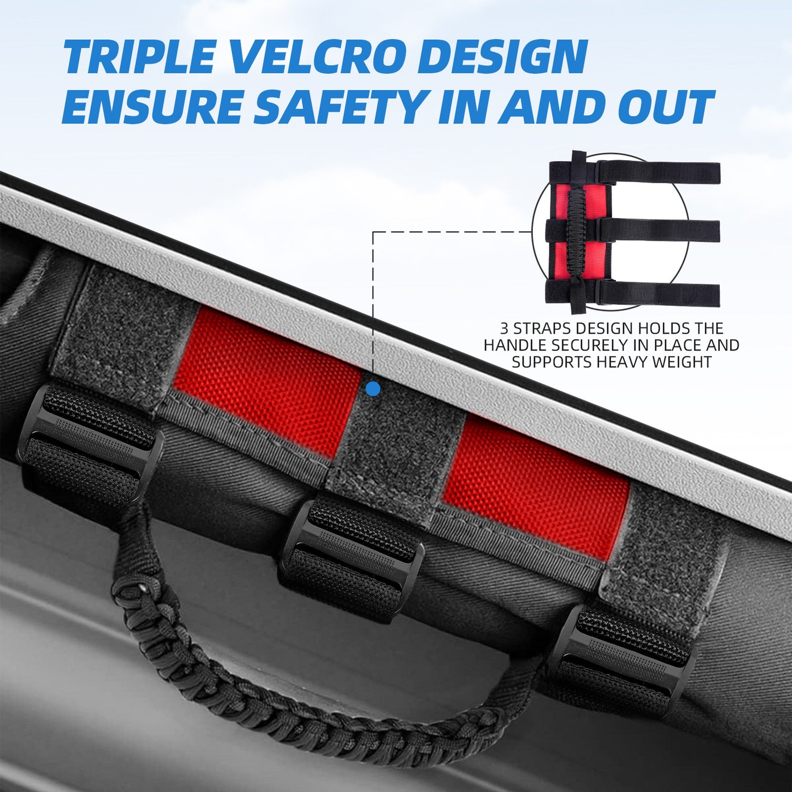 Roll Bar Grab Handles Grip Handle for Jeep for Wrangler CJ YJ TJ JK JL JLU JKU