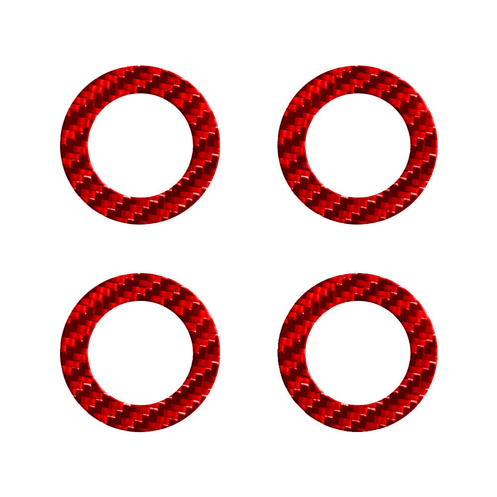 4Pcs Red Carbon Fiber Interior Door Lock Pins Cover Trim for Chrysler 200 Sedan