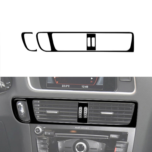 3Pcs Central Air-Con Vent Trim Cover Decor Gloss Black for Audi Q5 2009-2017