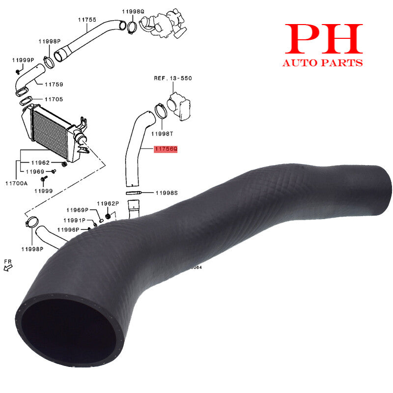 Turbo intercooler hose 1505A850 for Mitsubishi L200 Triton Montero Sport