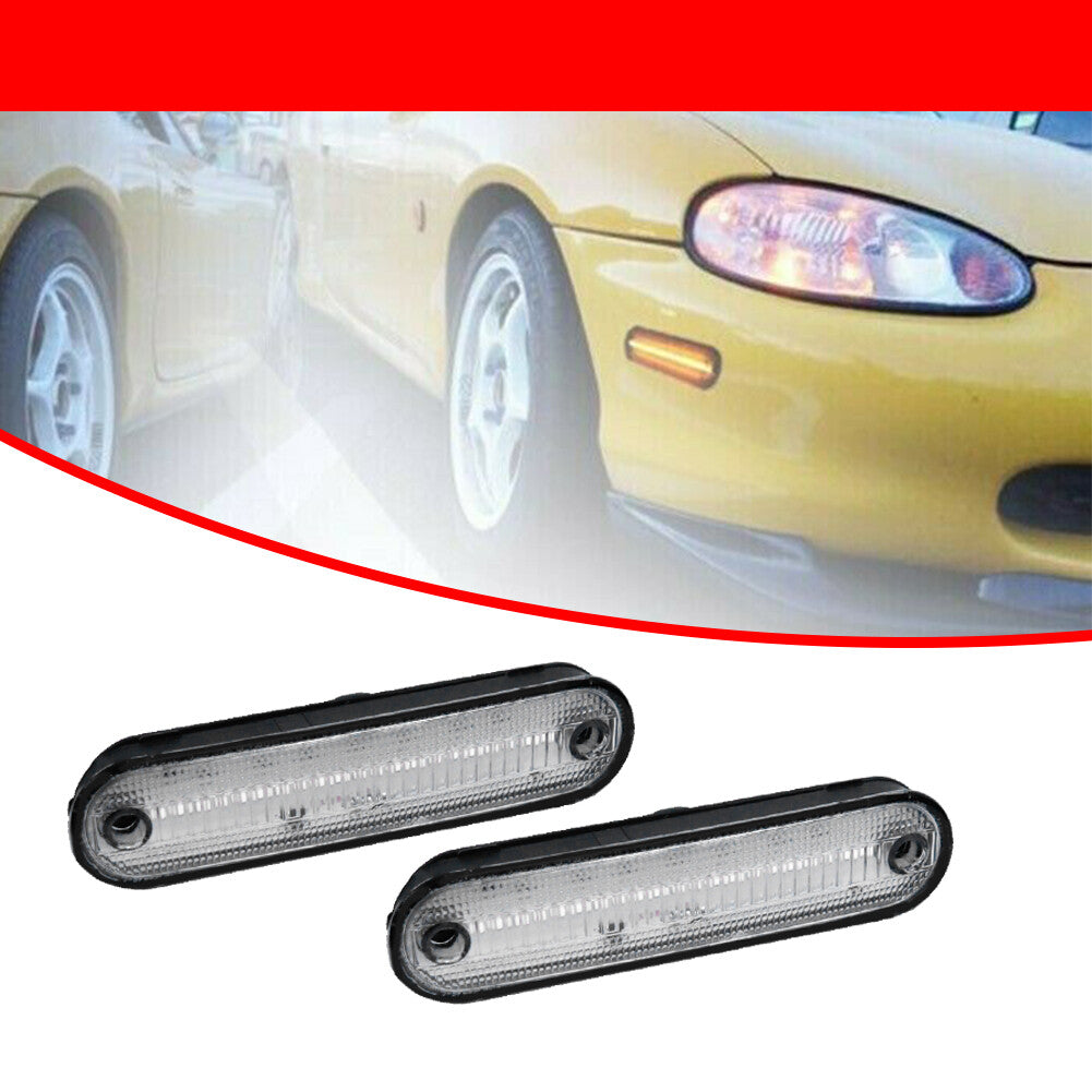 LED side marker lights and front turn signals suitable for 1990-05 for Mazda Miata MX-5 (transparent)