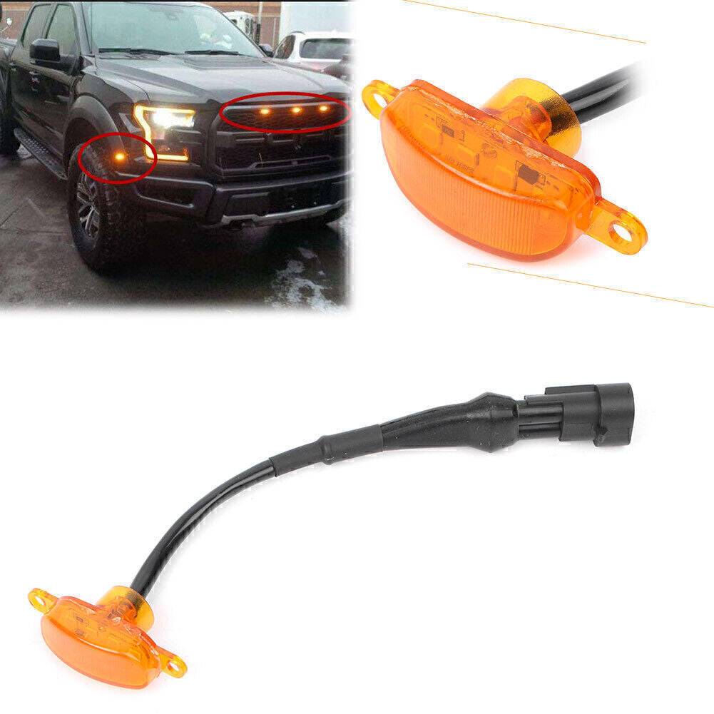 Front Upper Grill Grilles Amber LED Light for Ford F150/F-150 Grille 2004-2017