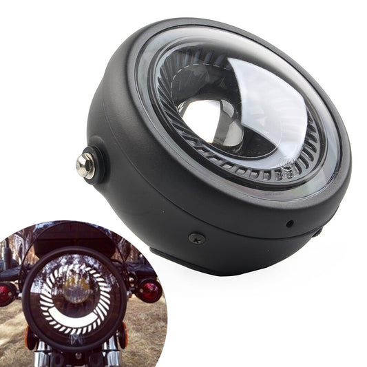 5-3/4 Switchback White Amber LED Halo DRL Turn Signal Angel Eye Headlight