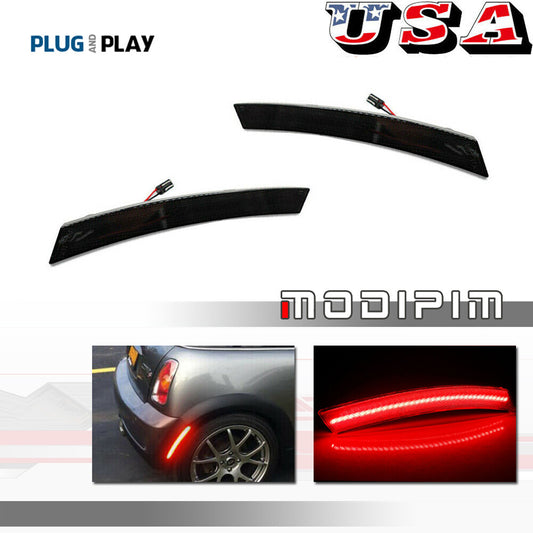 Two smoked red LED side marker lights for Mini Cooper R50 R52 R53 02-08