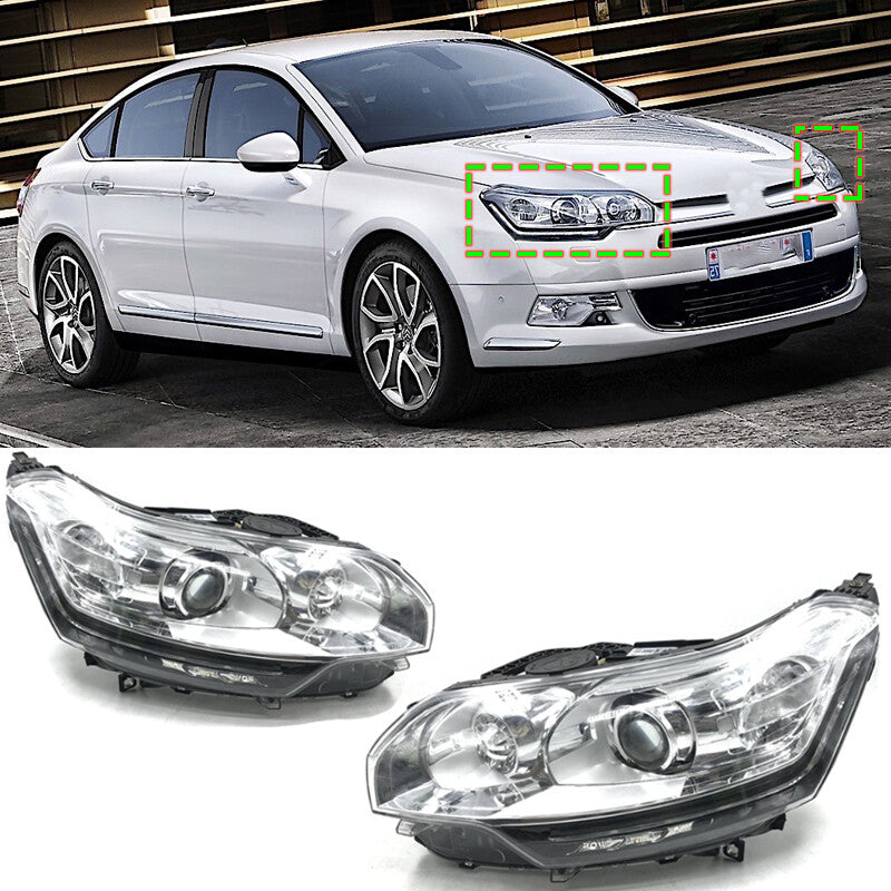 Applicable to for Citroen C5 2010 2011 - 2013 left and right headlight assemblies, passenger side.