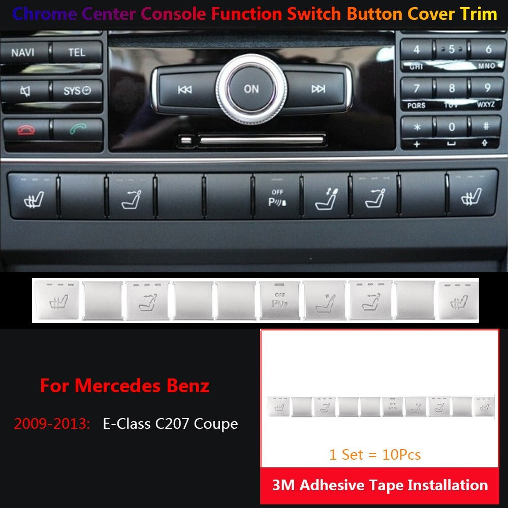 10 x for Mercedes-Benz E C207 Car Center Console for Seat Function Switch Cover Trim