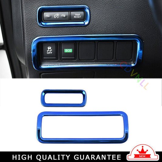 Headlight Button Frame Cover Trim Fit for Nissan Murano 2015-2021 Blue Titanium