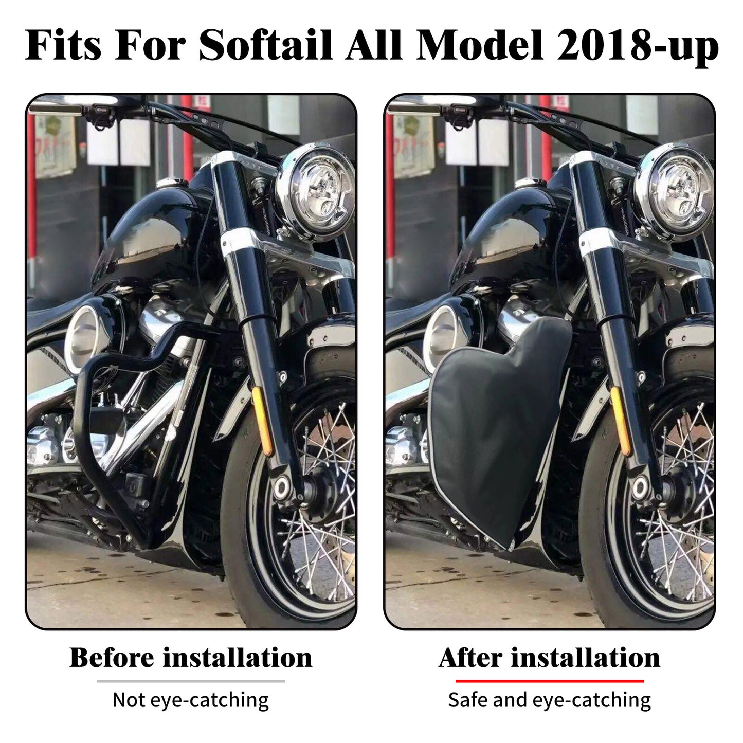 Soft Lowers Chaps Engine Guard Leg Warmer for Harley Softail Breakout 2018-2023