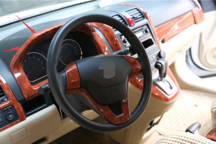 Dashboard Panel Frame Cover Trim 1 for Honda CRV CR-V 2007-2011 Red Wood Grain