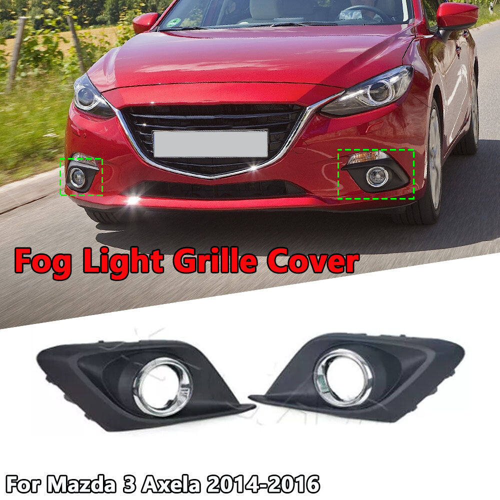 for Mazda 3 Axela 2014-2016 Fog Light Grille Cover Headlight Fog Lamp Frame Hood