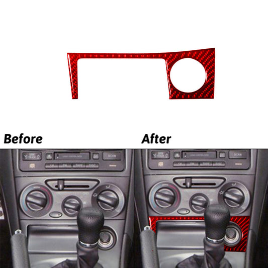 Red Carbon Fiber Console Cigarette Lighter Trim Panel for Toyota Celica 2001-05