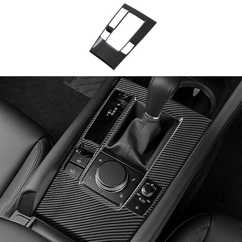 For 2020-2021 for Mazda 3 Axela Carbon Fiber Central Console Gear Shift Cover Trim