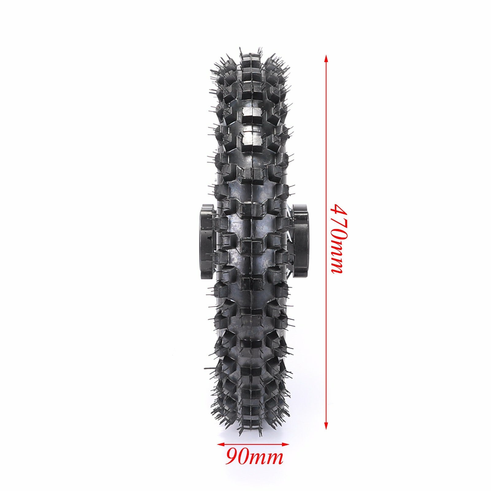 12-inch rear wheel with 80/100-12 tire and rim suitable for Dirt Pit SSR bicycles 70cc, 110cc, and 125cc Atomik