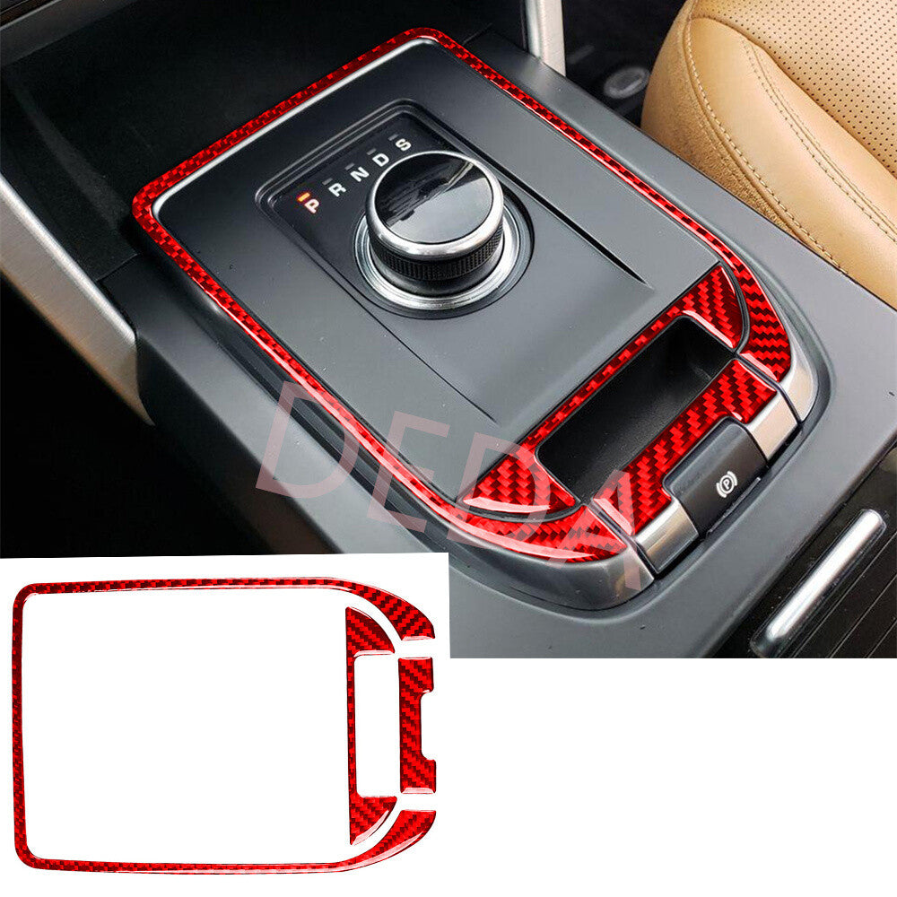 Gear Shift Box Panel Trim for Land Rover Discovery Sport 2015-19Red Carbon Fiber