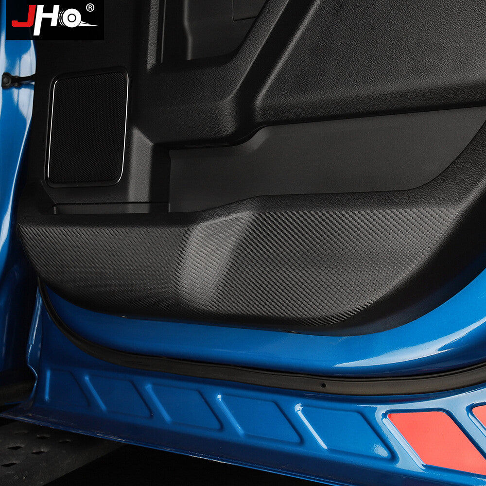 Carbon Fiber Leather Inner Door Anti-Kick Panel Protect for Ford F150 2015-2020